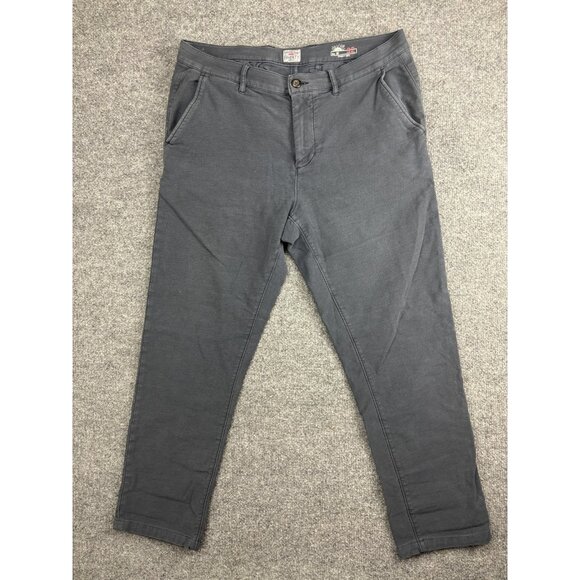 Faherty Pants Mens 32 Gray Chino Stretch Twill Casual Tapered Leg Comfort Soft - Picture 1 of 8